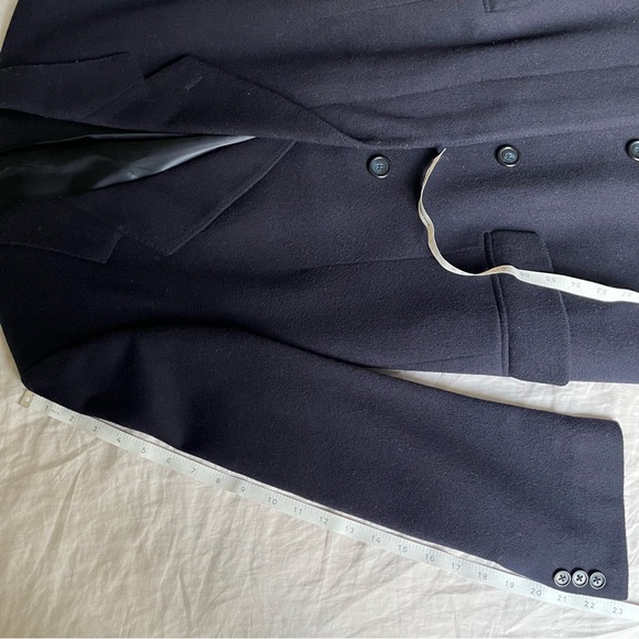 Vintage Berwin Navy Long Wool/Cashmere Overcoat - Picture 9 of 10